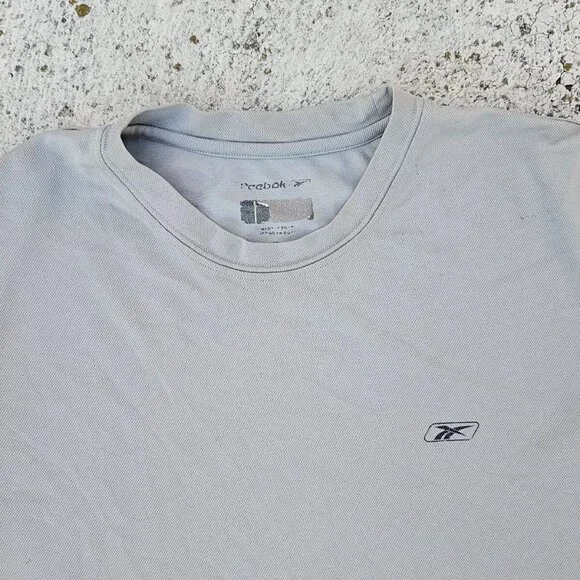 Reebok Men Tee Gray Polyester Sport Athletic T Shirt Size M - Picture 3 of 10